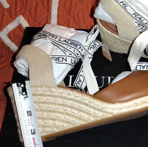Ralph Lauren Leather Espadrille Wedges - Picture 10 of 11